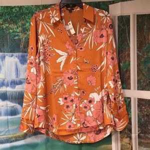Samana Floral Satin Portofino Shirt